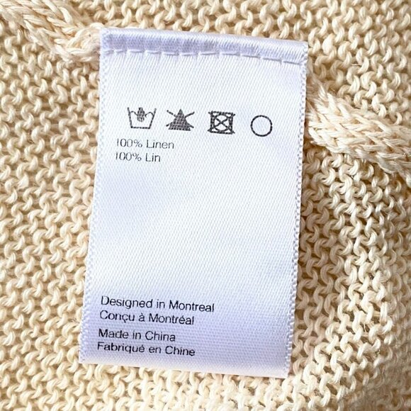 NAIF MONTREAL 100% LINEN CREAM OPEN KNIT LONG LENGTH CARDIGAN - S - Picture 10 of 10